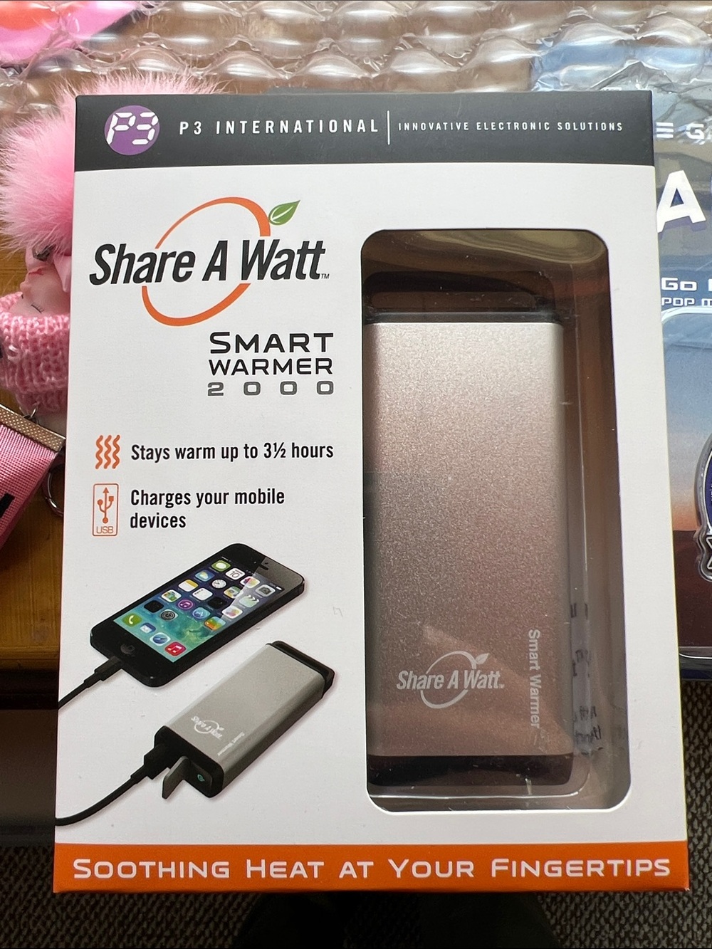 Smart Warmer 2000 Portable Hand Warmer & Phone Charger - Silver
